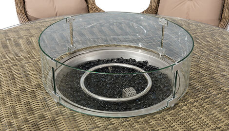 Seville 8 Seater Round Fire Pit Table Set